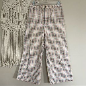 Madewell rainbow pin striped pant wide leg